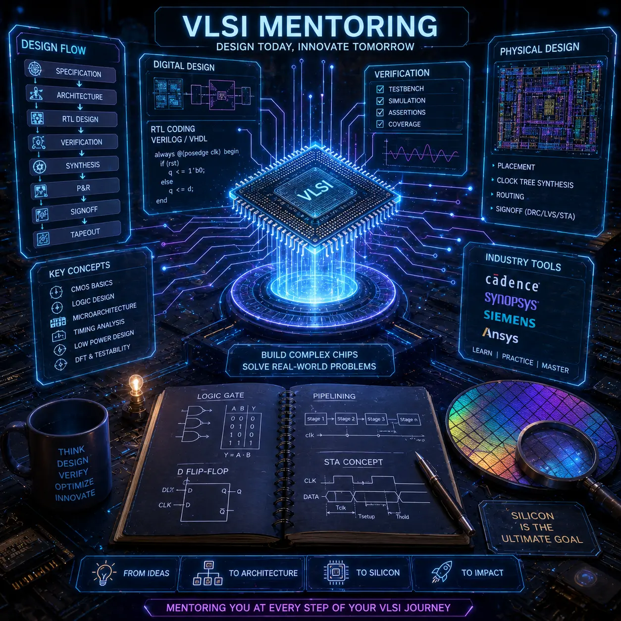 منتورینگ طراحی مدار VLSI — هفته‌ای ۴ ساعت، دوره دوماهه